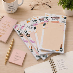 Daily To Do List Notepads, Writing Pad Diary, Pocket & Travel Easy Tear Off Gift | Set Of 4