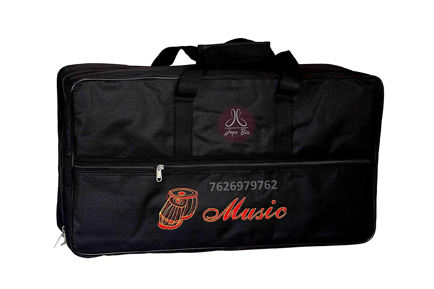 Folding Harmonium With Coupler Free Padded Carry Bag - 9 Stopper, 42 Keys, 7 Bellow, Two Reed (Bass-Male), 3 1/2 Octave | Tuning A440 Hz Pitch