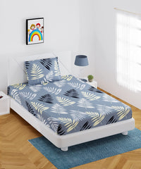 1 Single Bed With 1 Pillow Covers - 60 X 90 Inches, Grey | Premium Cotton Material - Skin Friendly & Long Lasting | Super Soft 300 Thread Count