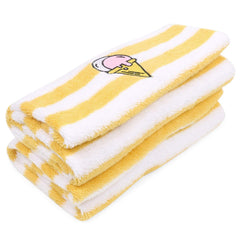 My Milestones 100% Cotton Hand Towel 400 Gsm | Ultra Soft Attractive Embroidery Appliques Cotton Soft, Absorbent Hand Towel Perfect For Face (Set Of 2)- Yellow/White