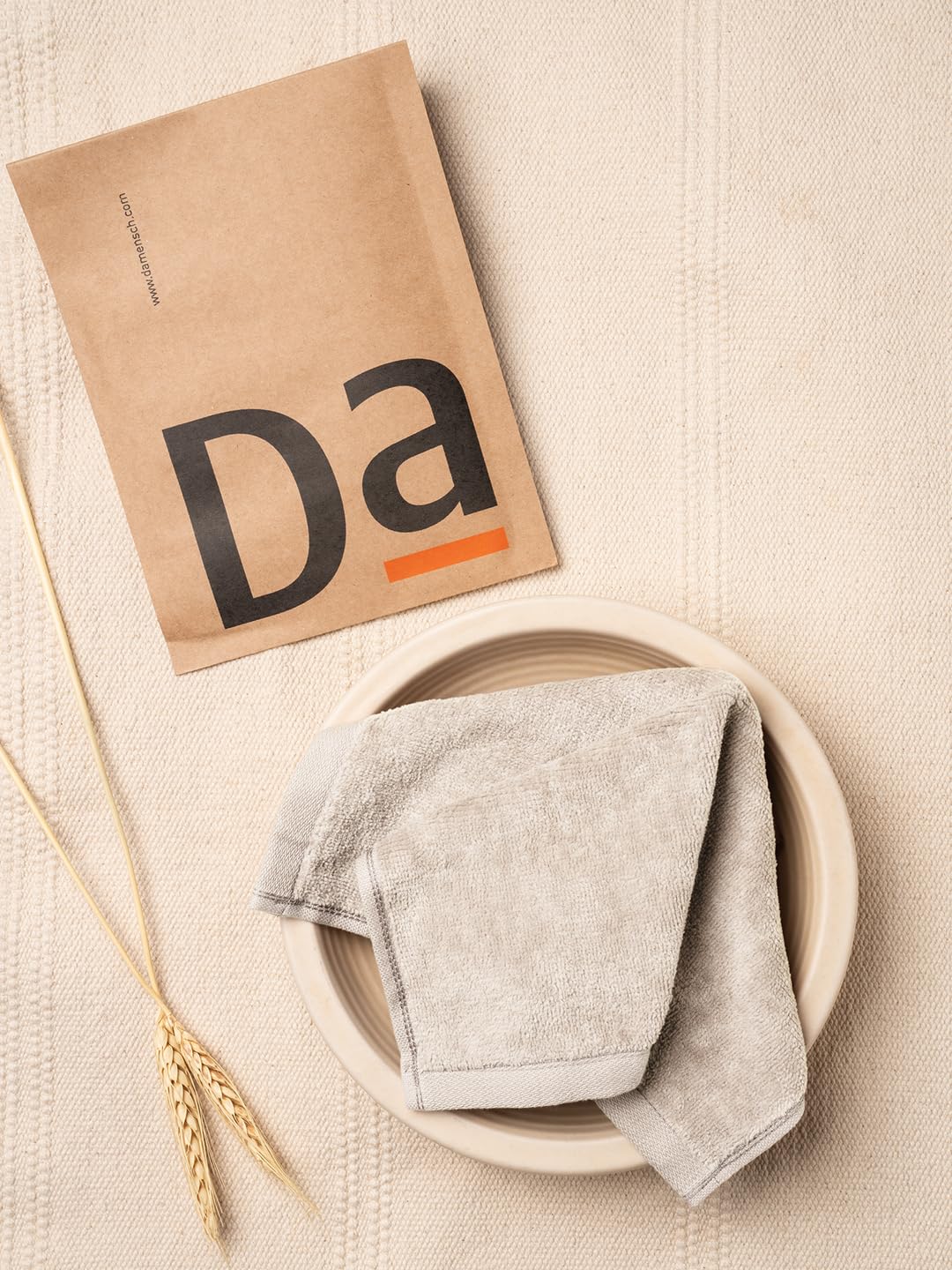 Damensch 100% Cotton Face Towel 300 Gsm | Super Soft Gym For Workout, Ultra Absorbent Towel Quick Dry Face Towel - Serene Beige (Pack Of 2)