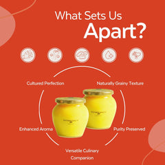 Natural Cultured Cow Ghee By Provilac | Rich In Vitamin A, D & K Healthy Vedic Bilona Method Pure Desi Ghee | (500ml) 16.9 Ounce | Jar Pack