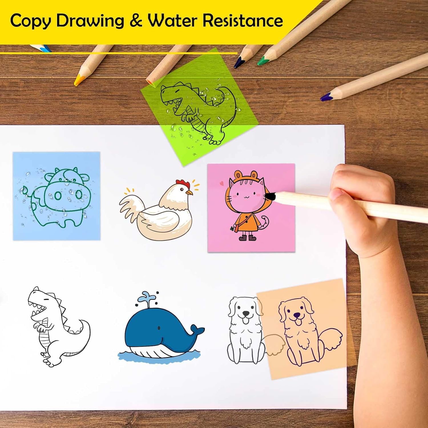 Transparent Sticky Notes, Self-Adhesive Waterproof Clear Sticky Note Pads, Mix - 250 Pcs