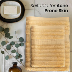 Mush 100% Bamboo Face & Hand Towel 450 Gsm | Ultra Soft, Absorbent, Quick Dry Towels For Facewash, Gym, Pool, Sports, & Travel - Golden Brown (Pack Of 2)