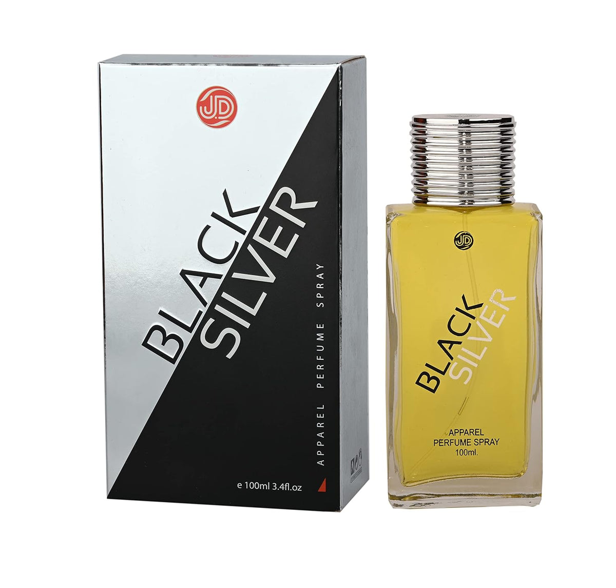 JD International Black Silver Apparel Unisex Perfume With Long Lasting Fragrance - 100ml, 3.4 Fl.oz. | Perfume For Men & Women
