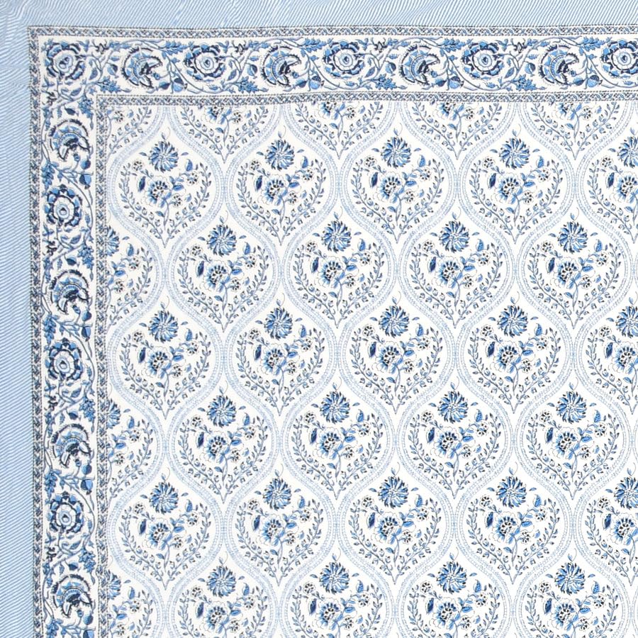 100% Cotton King Size Bedsheet For Double Bed With 2 Pillow Cover - 108 X 108 Inches, Blue & White | Extra Soft & Wrinkle Free | Perfect Gifting Wedding, Housewarming Or Festival