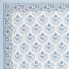 100% Cotton King Size Bedsheet For Double Bed With 2 Pillow Cover - 108 X 108 Inches, Blue & White | Extra Soft & Wrinkle Free | Perfect Gifting Wedding, Housewarming Or Festival
