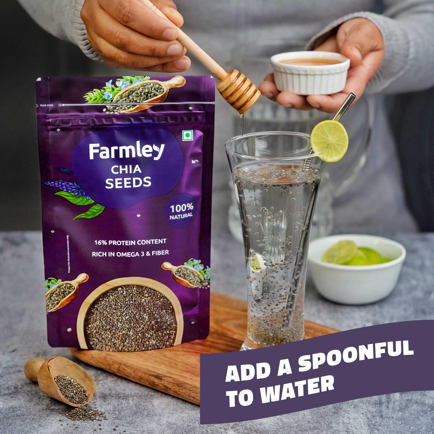 Farmley Chia Seeds For Eating, For Weight Management, Rich In Calcium, Protein & Fibre, Chia Seeds Are Sourced From The Finest Chia Plants | 200gm 0.4lbs