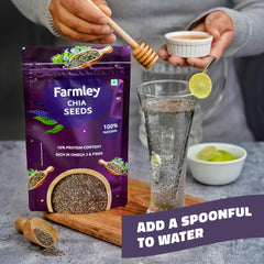 Farmley Chia Seeds For Eating, For Weight Management, Rich In Calcium, Protein & Fibre, Chia Seeds Are Sourced From The Finest Chia Plants | 200gm 0.4lbs