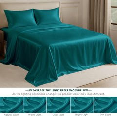 1 Double Bedsheet For King Size With 2 Pillow Covers - 108 X 108 Inches, Peacock Green | Perfect For Romantic Night, Excellent Gift For All Celebrations Bedsheet