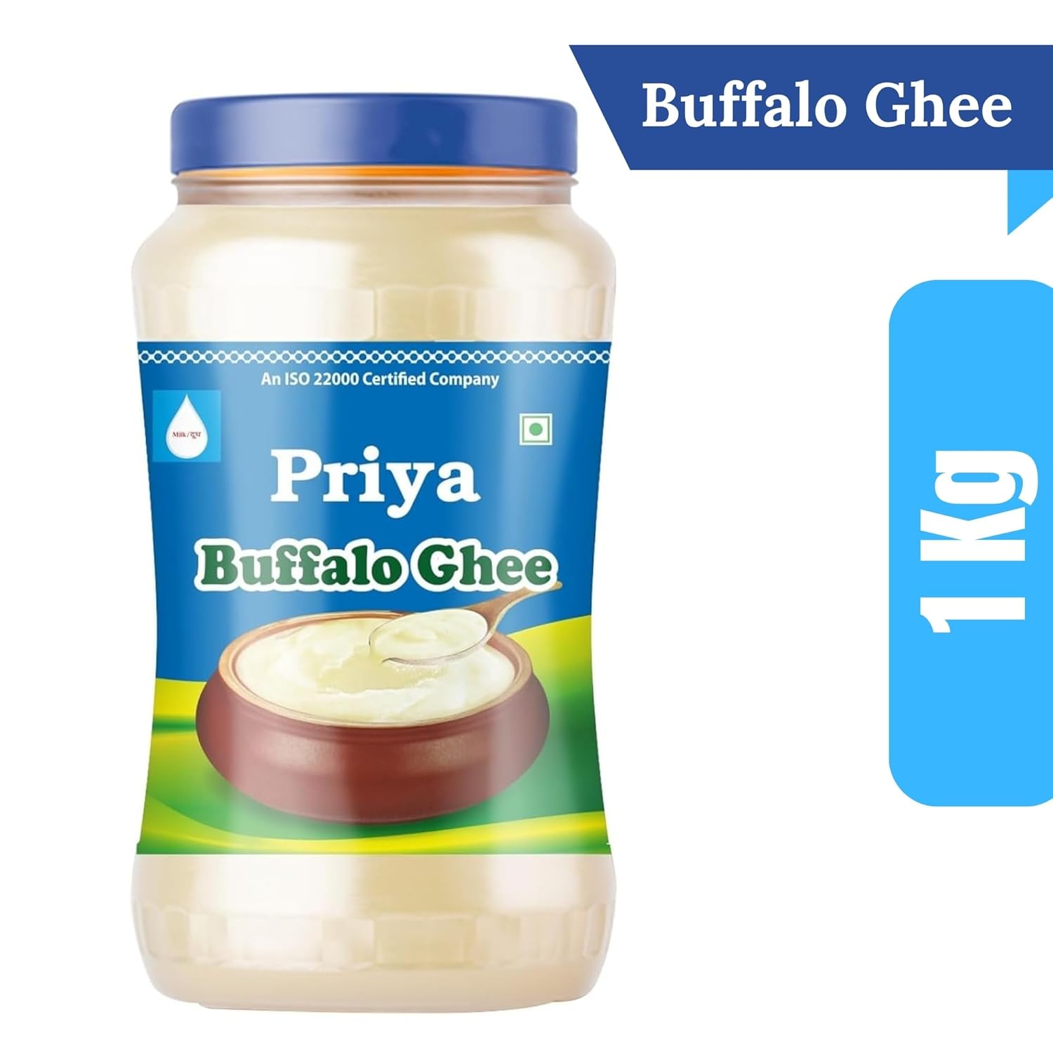 Organic Buffalo Ghee By Priya | Good Source Of Vitamin A, Delicious & Nutritious Healthy Desi Ghee Perfect For Body Health | (1 Litr) 33.8 Ounce | Jar Pack