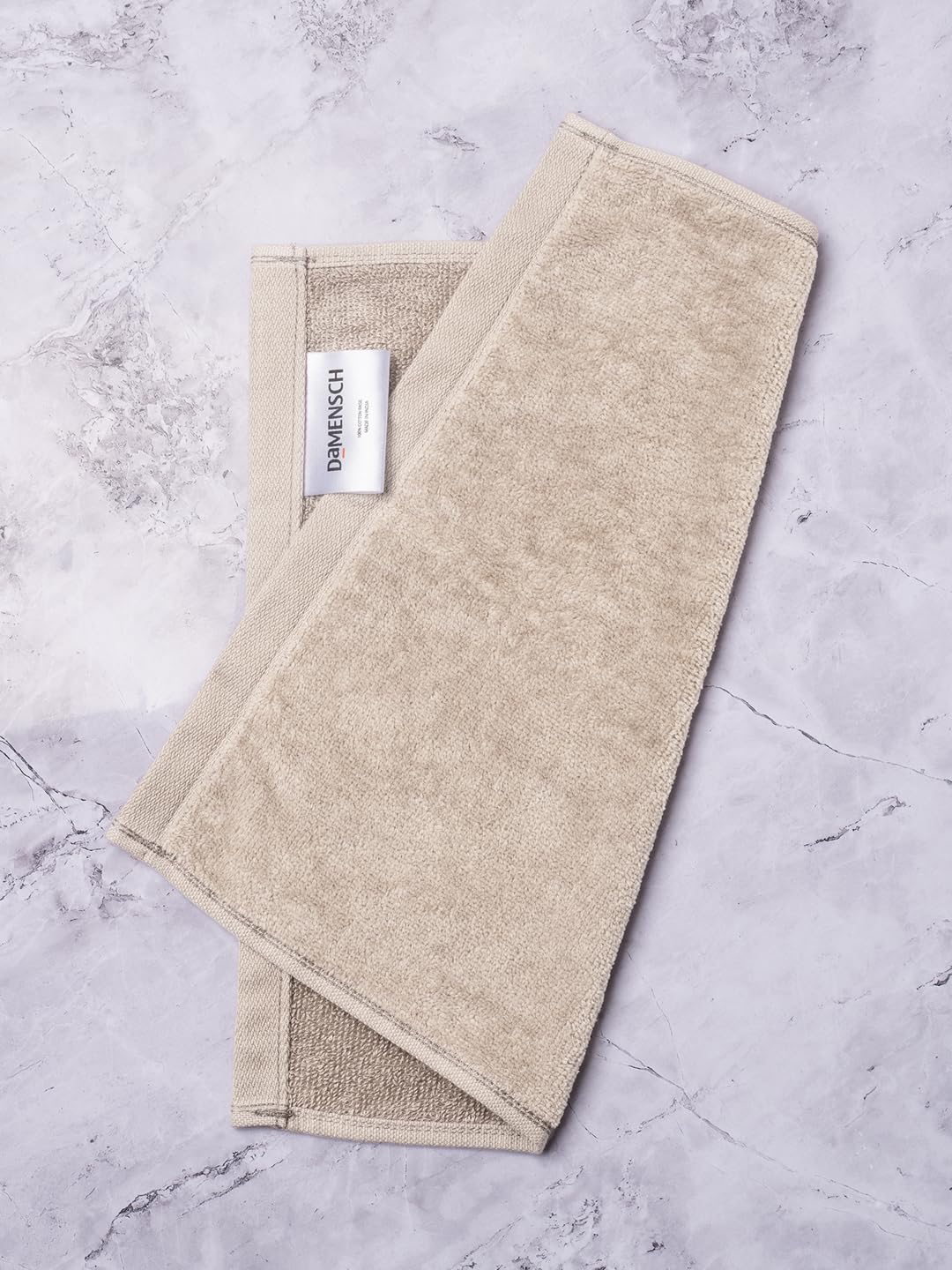 Damensch 100% Cotton Face Towel 600 Gsm | Super Soft Gym For Workout, Ultra Absorbent Towel Quick Dry Face Towel - Maroon & Serene Beige (Pack Of 4)