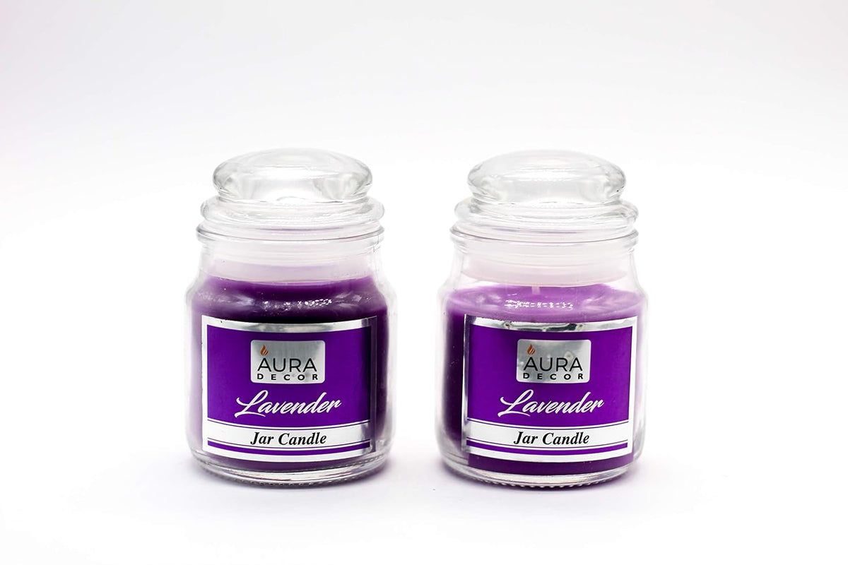 LAVENDER FRAGRANCE JAR CANDLES SET OF 2 | PERFECT FESTIVE GIFTING FOR YOUR LOVED