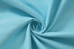 Pure Cotton Satin Stripes Plain King Size Bedsheet For Double Bed With Two Pillow Covers - 90x90 Inches, Aqua Blue | Ideal For Daily Use & Gifting Bedsheet