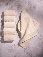 Damensch 100% Cotton Face Towel 900 Gsm | Super Soft Gym For Workout, Ultra Absorbent Towel Quick Dry Face Towel - Serene Beige (Pack Of 6)