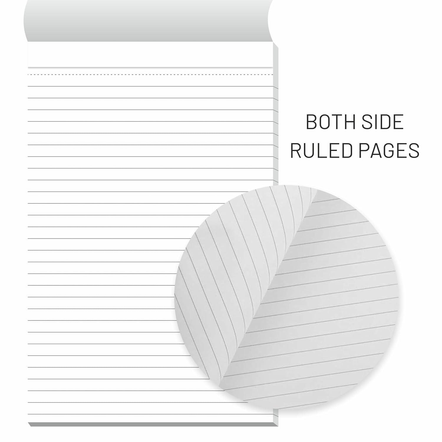 Lined Paper Wide Ruled 100 Sheets Notepads, Micro Perforated Notebook For Kids, Pack Of 1