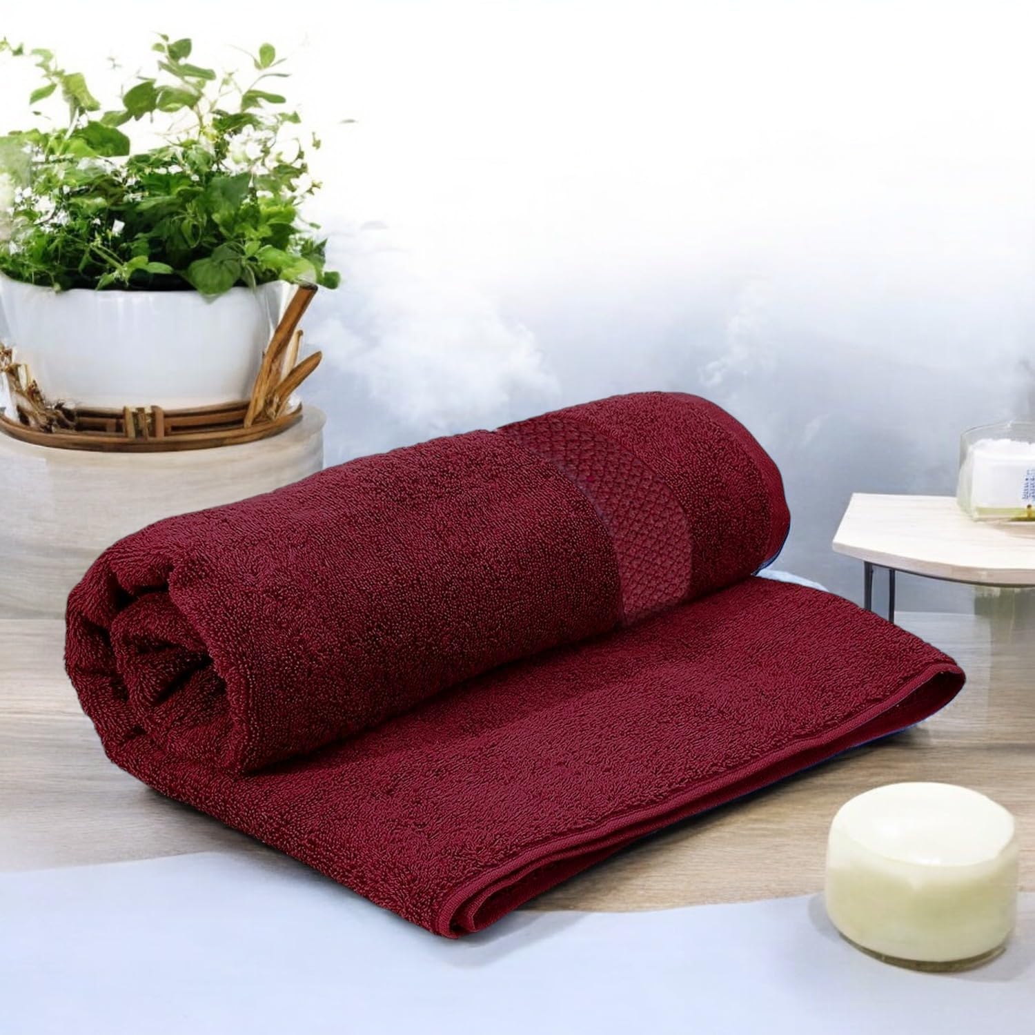 Avni Home Cotton Bath Towels 500 Gsm | Towels For Bath Large Size Extra Soft & Absorbent Bath Towel For Men & Women (Red)