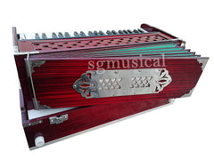 Harmonium Musical Instrument - Double Bellow, Total 42 Keys, Two Reeds (Bass-Male), 3 1/2 Octave, Instant Response Keyboard - No Lag Time | Two Side Carry Handles, Jaali Frame On Keys