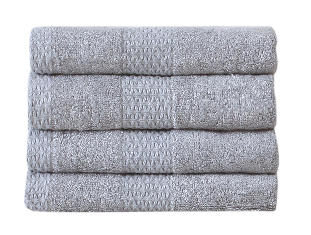 Fash Home International Hand Towel 800 Gsm | 100% Cotton Highly Absorbent Luxurious Large Couple Hand Towel Set (Mist Grey) - Set Of 4