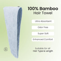 Mush Bamboo Hair Towel 300 Gsm | Ultra Soft, Absorbent & Anti Microbial Hair Wrap (Sky Blue)