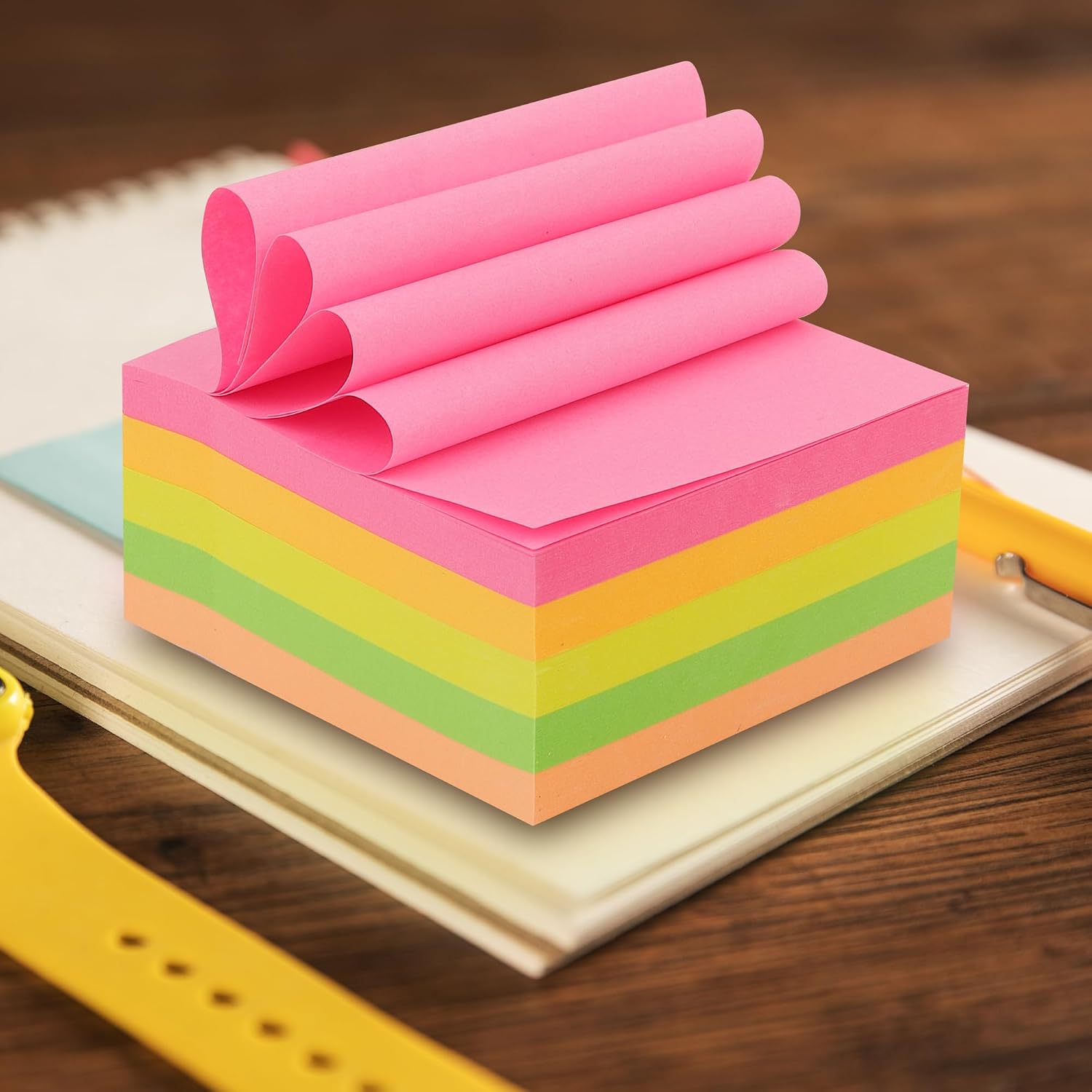 400 Pcs Super Sticky Note Pad, Plain Notes For Lists & Longer Notes | 5 Different Colors
