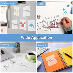 50 Sheets Transparent Sticky Notes, Colored Clear Self-adhesive Memo Pads – (White)