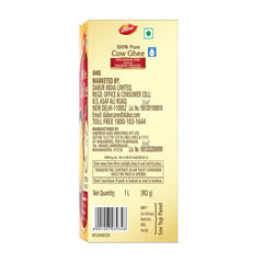 Pure Natural Cow Ghee By Dabur | Naturally Improves Digestion & Boosts Immunity Pure Desi Ghee | (1 Litr) 33.8 Ounce | Box Pack