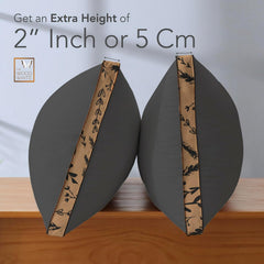Soft Microfiber High Loft Pillow, Neck Support, Sleep Well In 43 X 69 Cm | Printed Gusset Of Extra 5 Cm Height For Soft Comfortable Sleep, Grey Quill | Bed Pillow, Supportive - Set Of 2