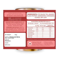 Udyan Tea Kadak Masala Chai - 100gm, 3.5 Ounce | Premium Blend With Fresh Tea Leaves & Real Spices - Authentic Indian Masala Chai Latte | High Caffeine Loose Leaves