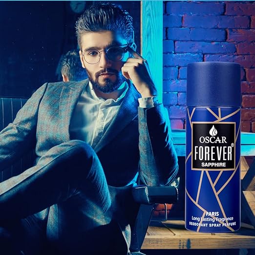 Oscar Forever Sapphire Deodorant For Men | Fougere Oriental Smell Men Deo | Everyday Body Deo For Men |150ml 5 Fl.oz.