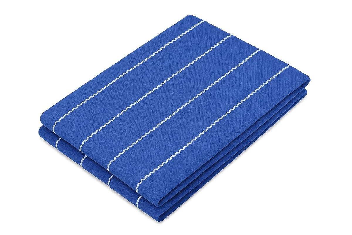 Crazyweaves Crazy Weaves Cotton Hand Towel 400 Gsm | Lunch Box Towels Daily Use 100% Pure Cotton Towel | Pack Of 4 (Blue Dobby)