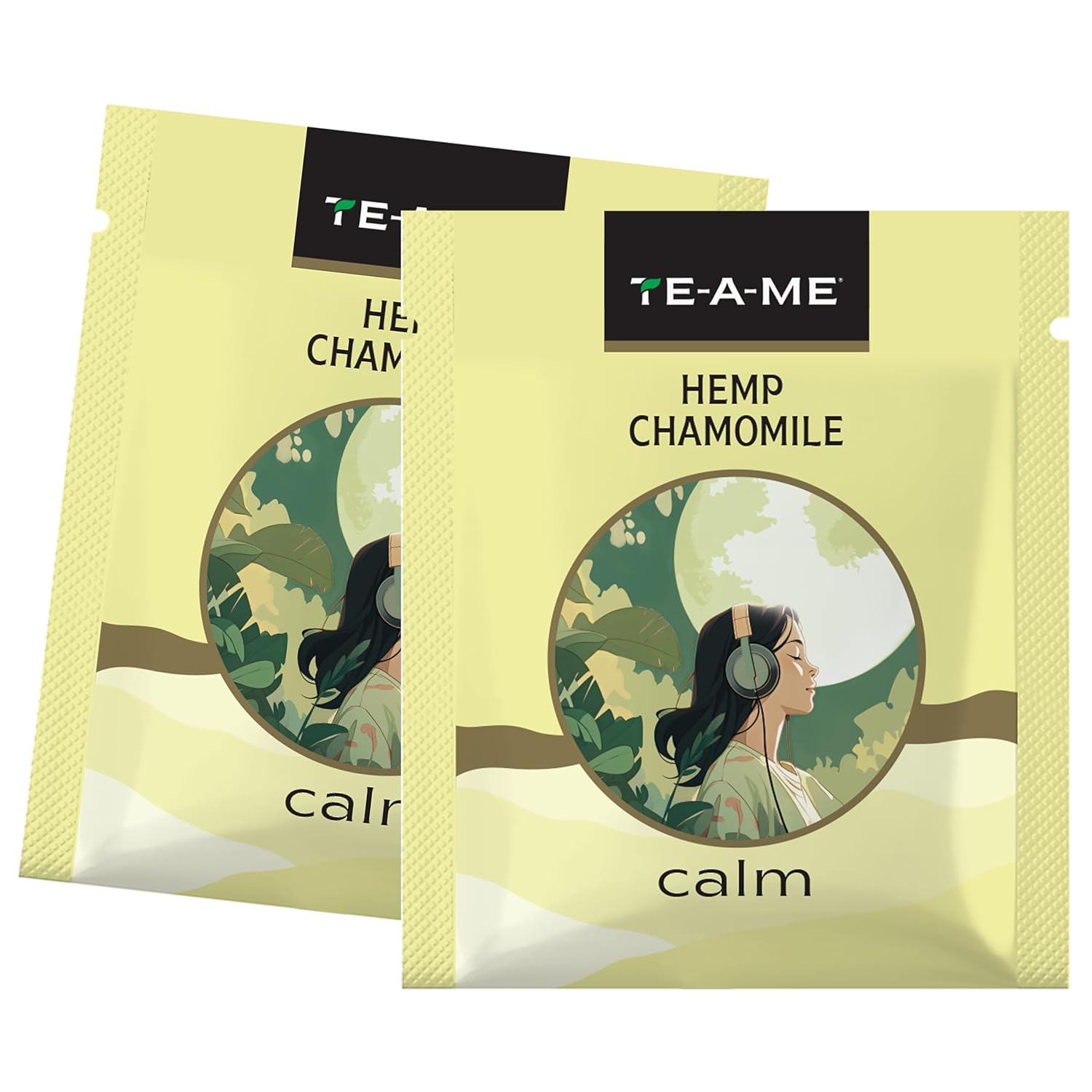 TE-A-ME Hemp Chamomile Calm Tea - Pack Of 3 X 25 Infusion Tea Bags | Chamomile Tea For Good Sleep - Caffeine Free, Biodegradable