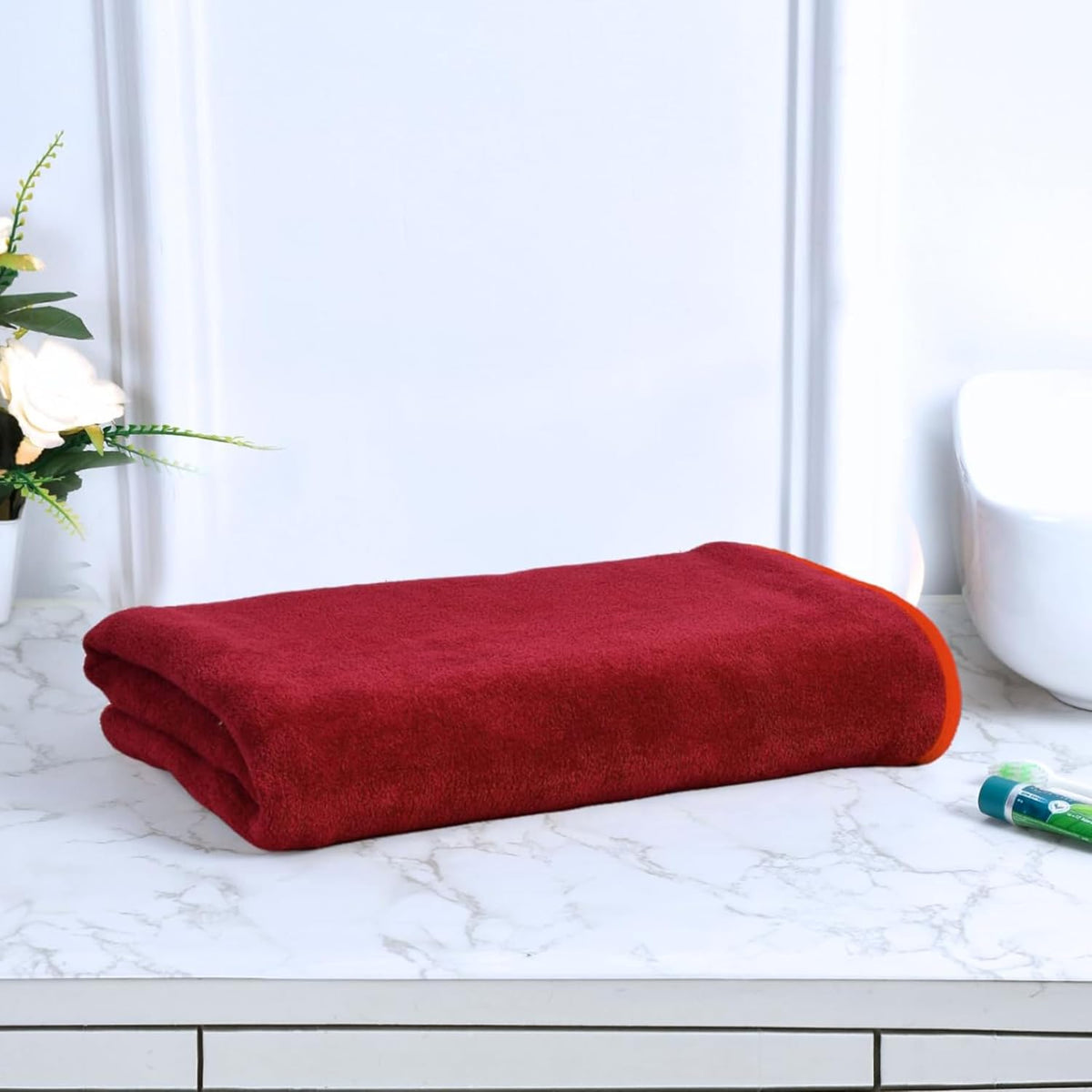 Black Gold The Finer Touch Premium Microfiber Bath Towel 450 Gsm | Ultra Soft & Absorbent Quick Dry Towel Lightweight Microfiber Bath Towel (Maroon) - Pack Of 1