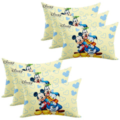 Disney Mickey Team Pillow For Sleeping, Cozy & Fluffy Super Soft Pillow, Cream - 12x18 Inches | Suitable For All Sleepers, Multipurpose & Comfortable | Lightweight & Breathable - 6 Pcs