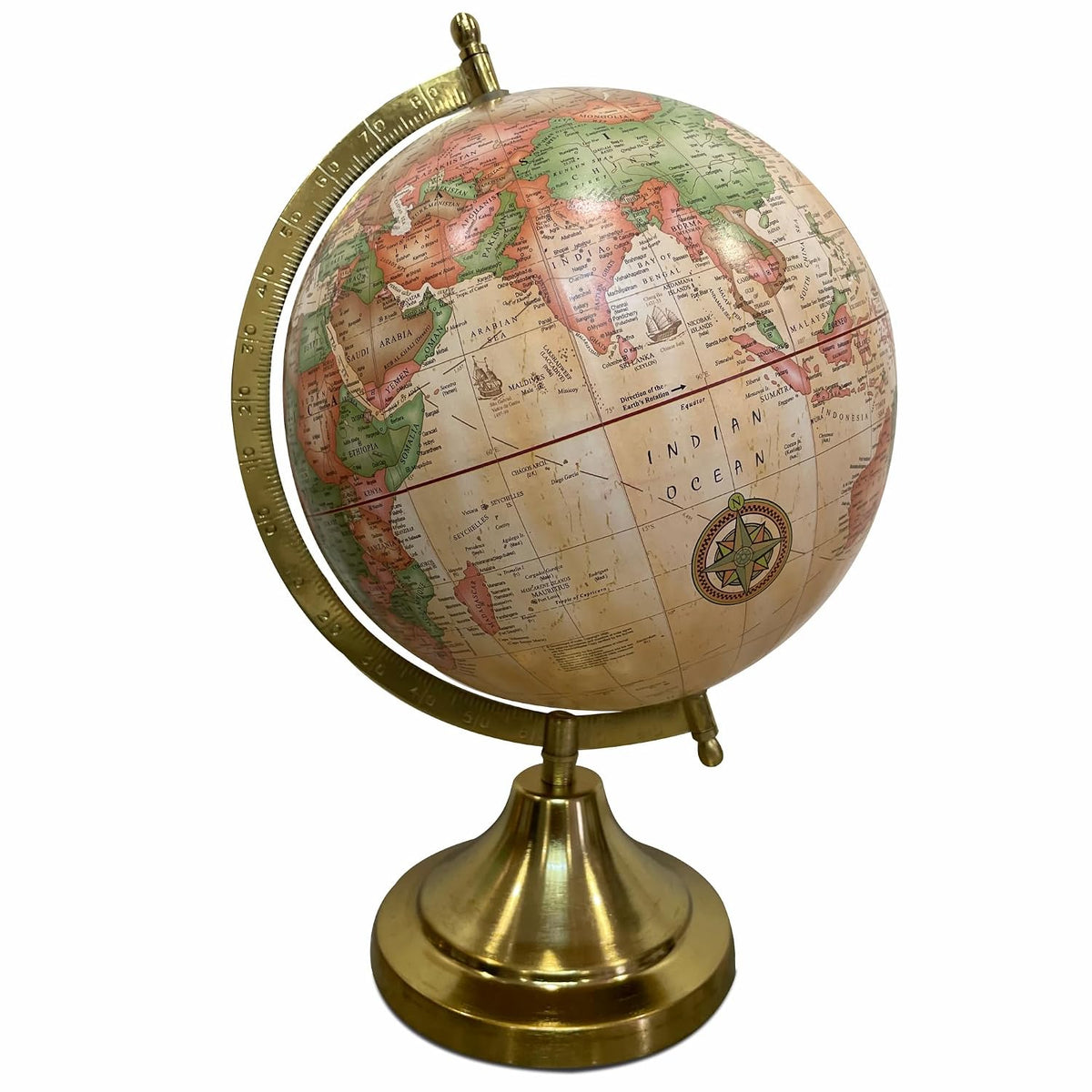 Home Decor Globe 8 Inch, For Adult, Showpiece, Office Table | Beige World Map For Kids & Students Learning, Pack Of 1