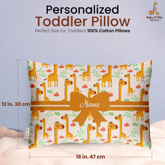 Personalized Pillow For Kids, Super Soft Cotton Kids Cushion - 12 X 18 Inches | Custom Name, For 5 Years Old Kids, Adorable Prints | For Head, Neck Support Baby Pillow - Pillow 04