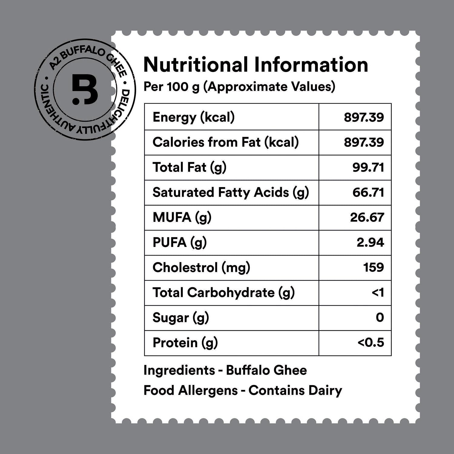 Pure Premium A2 Buffalo Ghee By Barosi | Rich In Vitamins A, E Healthy Desi Ghee Helps Improve Immunity | 1 Litre (500ml * 2) 33.8 Ounce | Jar Pack
