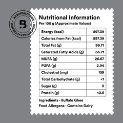 Pure Premium A2 Buffalo Ghee By Barosi | Rich In Vitamins A, E Healthy Desi Ghee Helps Improve Immunity | 1 Litre (500ml * 2) 33.8 Ounce | Jar Pack
