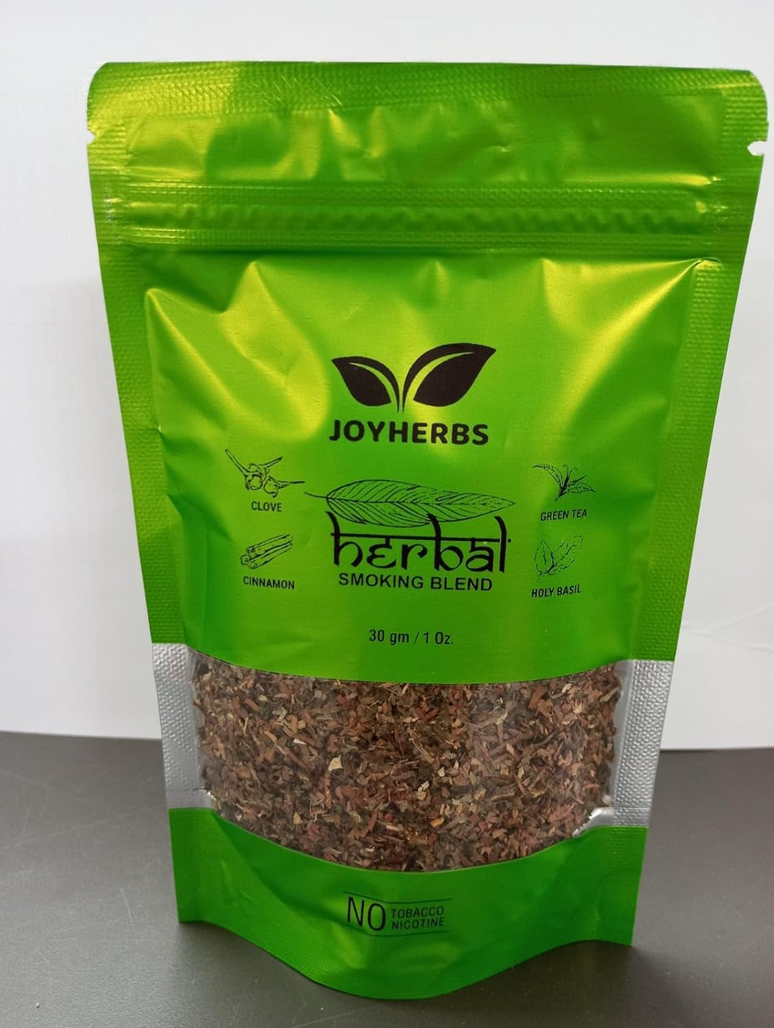 Ayurvedic & Herbal Nicotine Free Mixture For Smoking Pack Of 30 Gram - Tobacco Alternatives Organic Smoking Blend Mix Of Clove, Tulsi & Green Tea - Tobacco Free & Nicotine Free