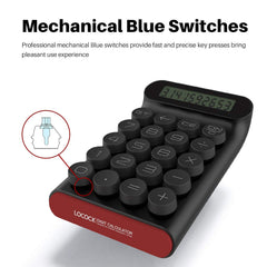 Mechanical Switch Calculator, Handheld For Daily And Basic Office,10 Digit Large LCD Display (Black)
