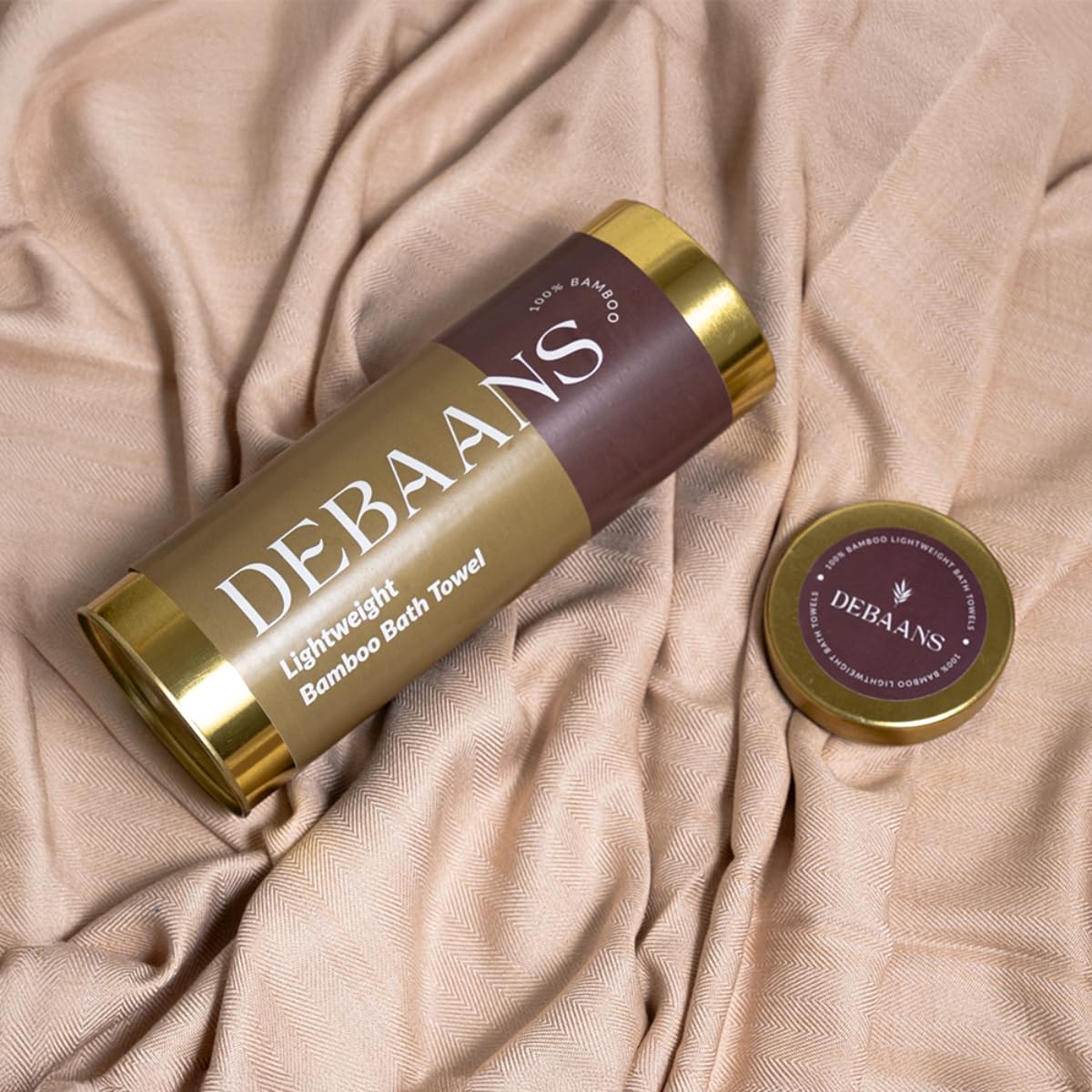 Debaans 100% Bamboo Large Bath Towel 350 Gsm | Buttery Soft, Ultra-Absorbent Lightweight Anti-Microbial, Hypoallergenic Quick Dry Towel (Beige)
