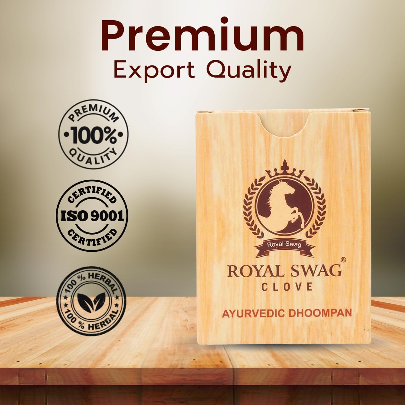 Royal Swag Ayurvedic Herbal Bidi For Smoking 100% Tobacco-Free, Nicotine-Free Pack Of 400 Sticks Herbal Smokes Made With Aurvedic Herbs | Made With 100% Natural Ingrediens Like Clove And Tulsi Smoking Cessation