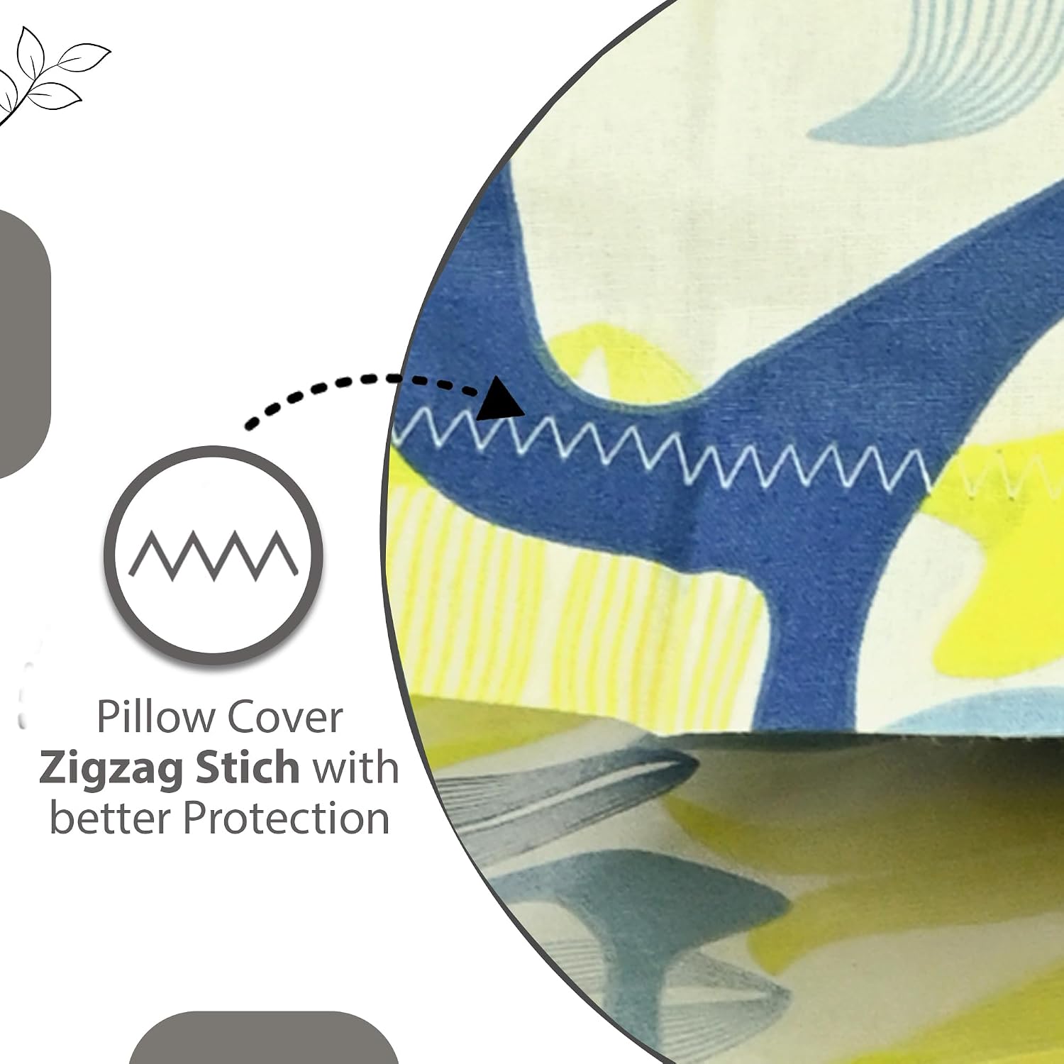 100% Pure Cotton Double Bedsheet For Queen With 2 Pillow Covers - 87 X 100 Inches, Yellow & Blue | Soft & Durable For Everyday Use & Bedroom - All Season Comfort