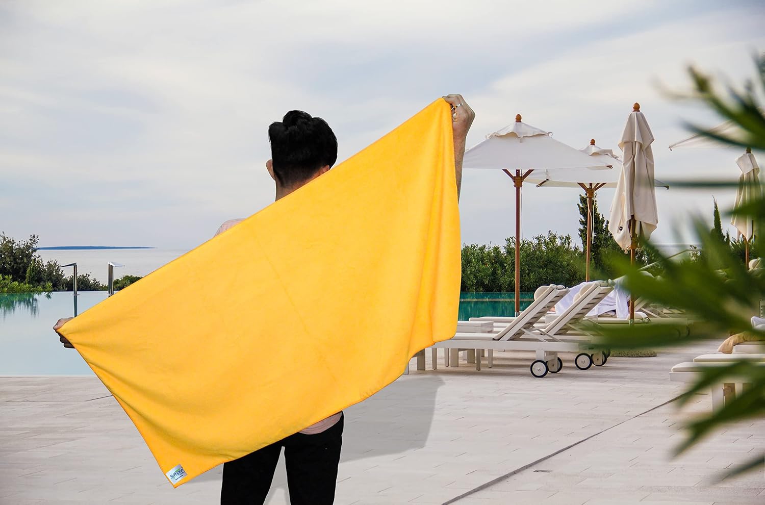 Softspun Microfiber Gym & Sports Sweat Towel 340 Gsm | Ultra Absorbent Lightweight Ultracompact Quick Drying For Working Out, Camping Hiking Travel Men & Women (Orange)