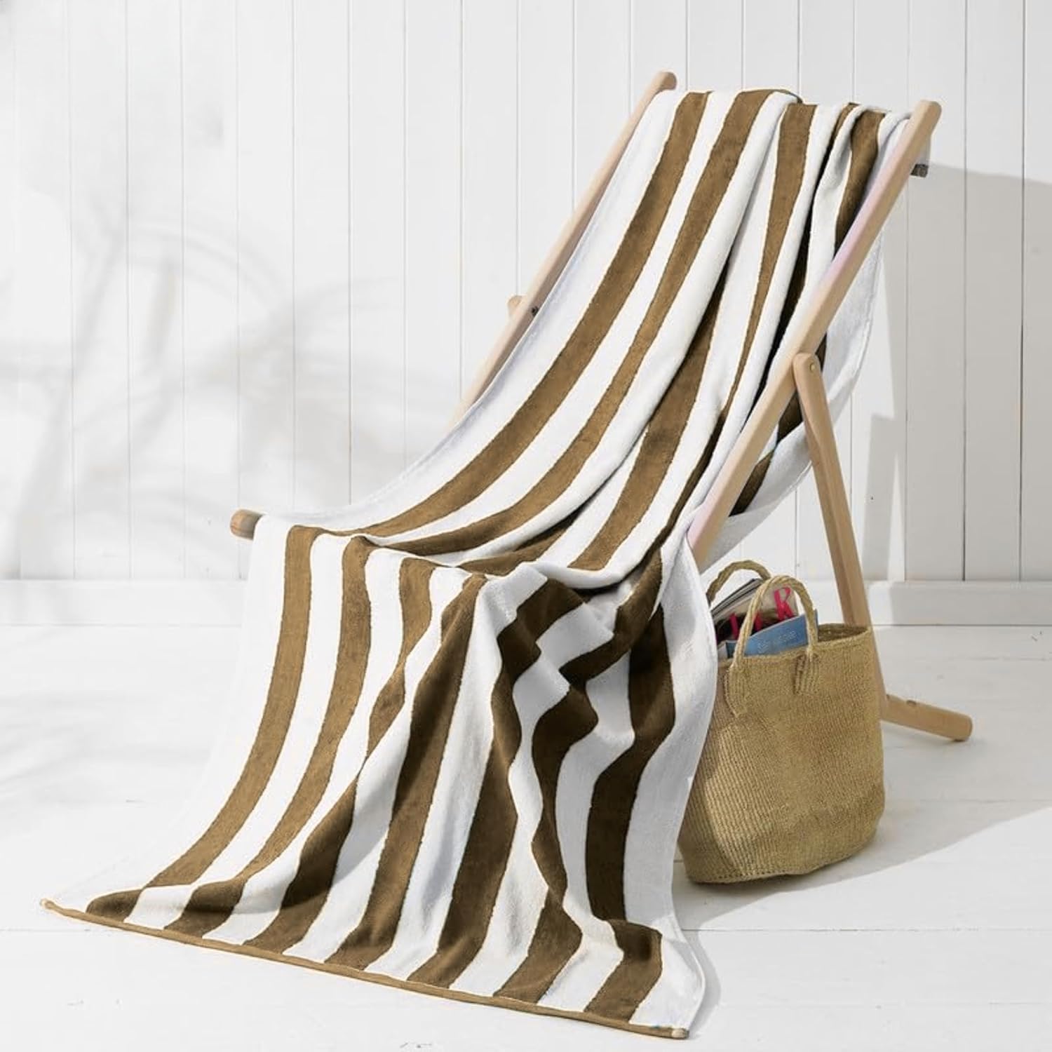 The Veloure 100% Cotton Bath Towel 750 Gsm | Bath Towel For Hotel, Pool, Swimming & Beach | Extra Large Size (Beige)