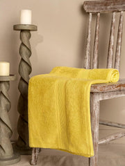 Ddecor Live Beautiful Ecofriendly Solid Cotton Bamboo Bath Towel 650 Gsm (Yellow)