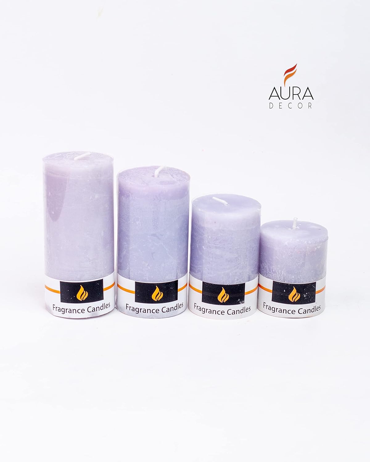 LAVENDER FRAGRANCE MARBLE WAX CANDLE PILLAR MARBLE FINISH CANDLE