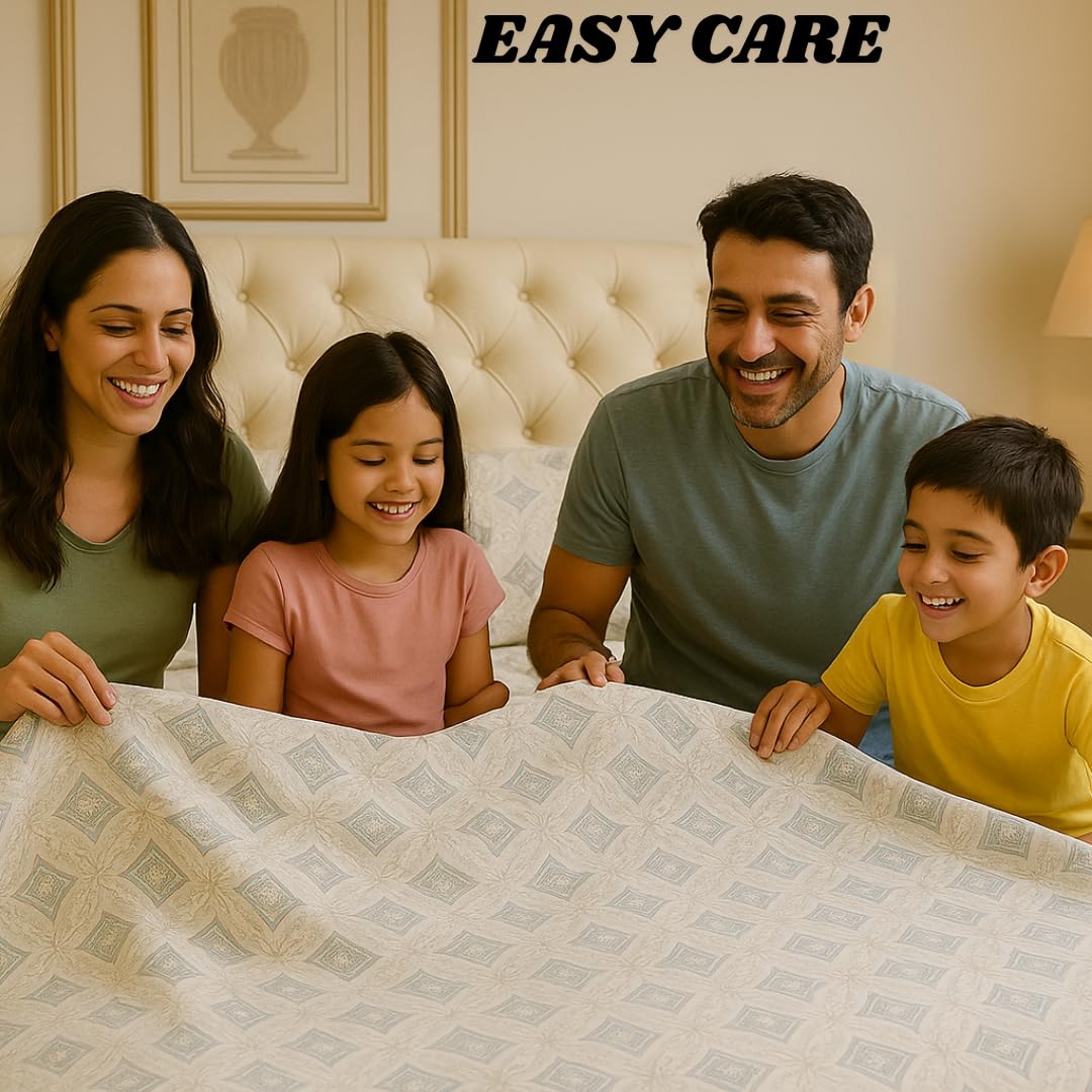 Microfiber Bedding Set For King Size 1 Fitted Bedsheet With 1 Flat Top Sheet + 2 Pillow Covers | 78x72 Inches, Off White & Grey | Perfect Combination For A Stylish Bedsheet