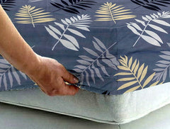 1 Single Bedsheet With 1 Pillow Cover - Size 42 X 75 X 8 Inches, Grey | Cotton Elastic Fitted All Around Bedsheet - Super Soft Premium Brushed Glace Cotton Bedsheet