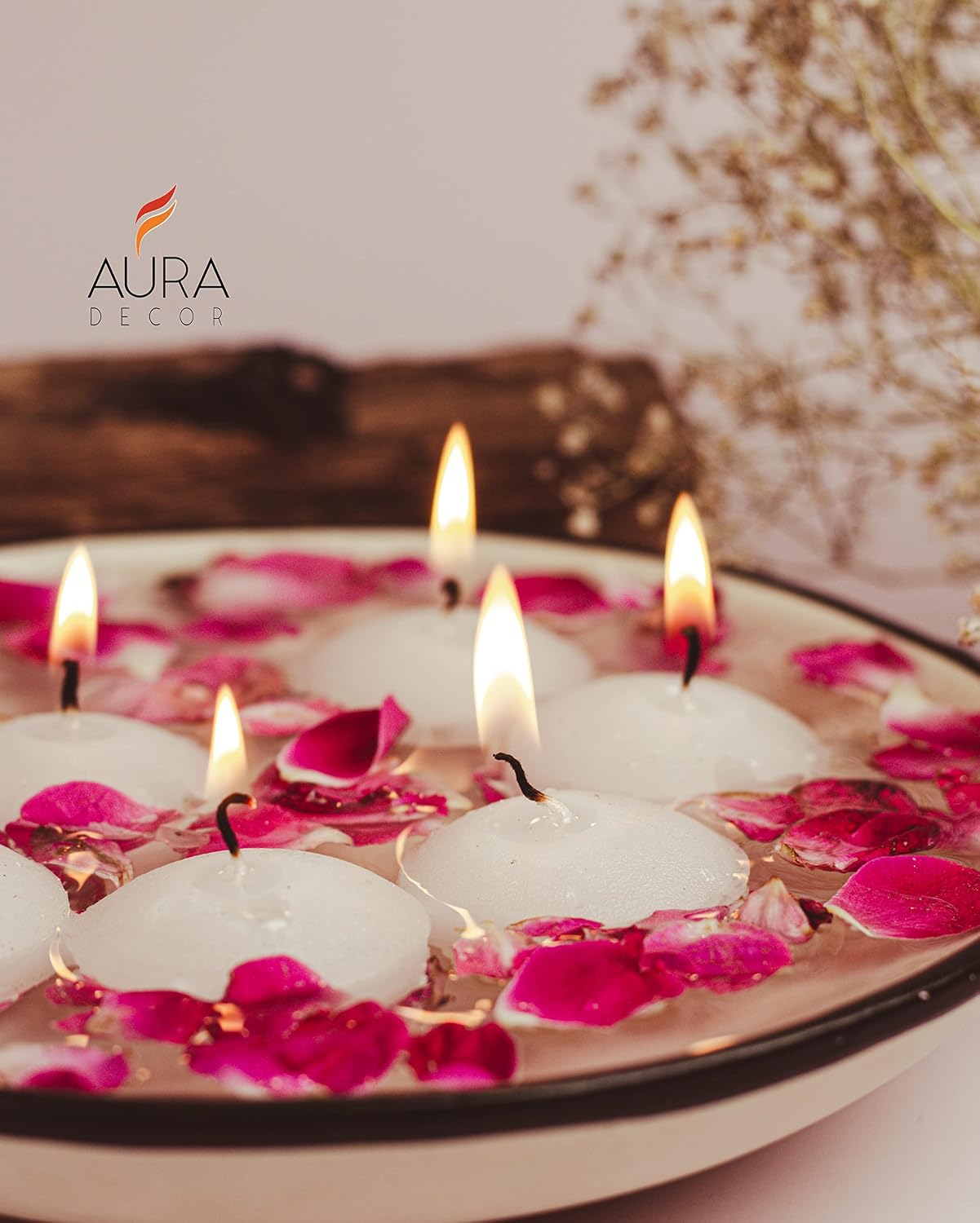 WHITE COLOUR NUGGETS FLOATING CANDLES SET OF 20 | PERFECT FOR ROMANTIC CANDLES